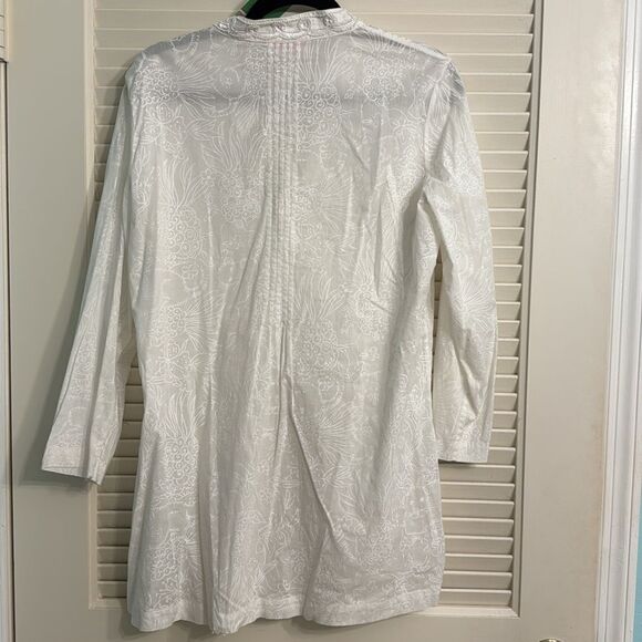 Lilly Pulitzer Sarasota Beaded Tunic Resort White Crazy Cat House Large - Picture 5 of 5